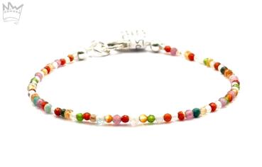 Zartes, buntes Edelsteinarmband