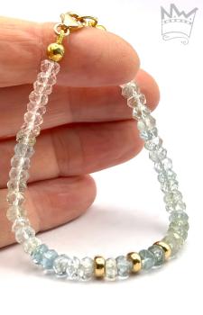 Beryll Armkette in 18kt Gelbgold
