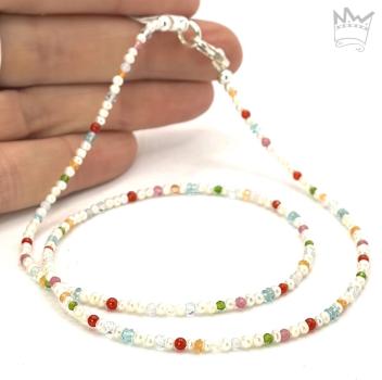 Preview: Feine, bunte Perlenkette