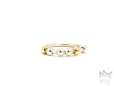 Fidgetring mit 2 Gold - und 4 Silberkugelnl