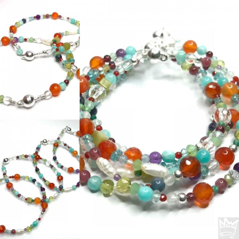 Kunterbuntes Edelsteinarmband