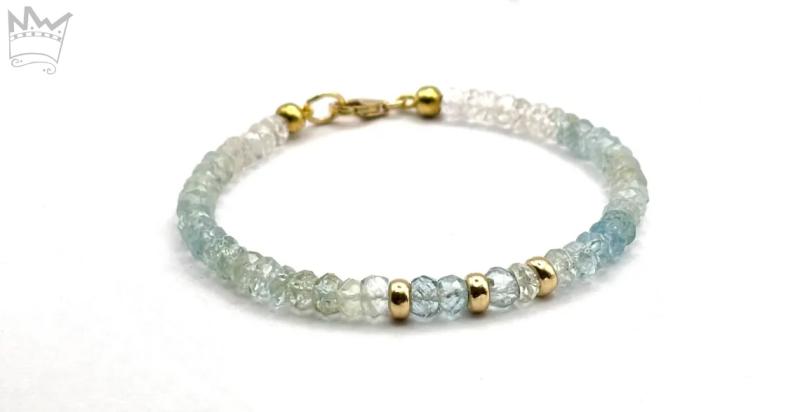 Beryll Armkette in 18kt Gelbgold