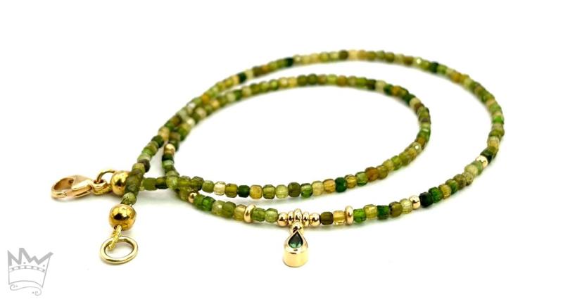 Turmalinkette in 18kt Gelbgold