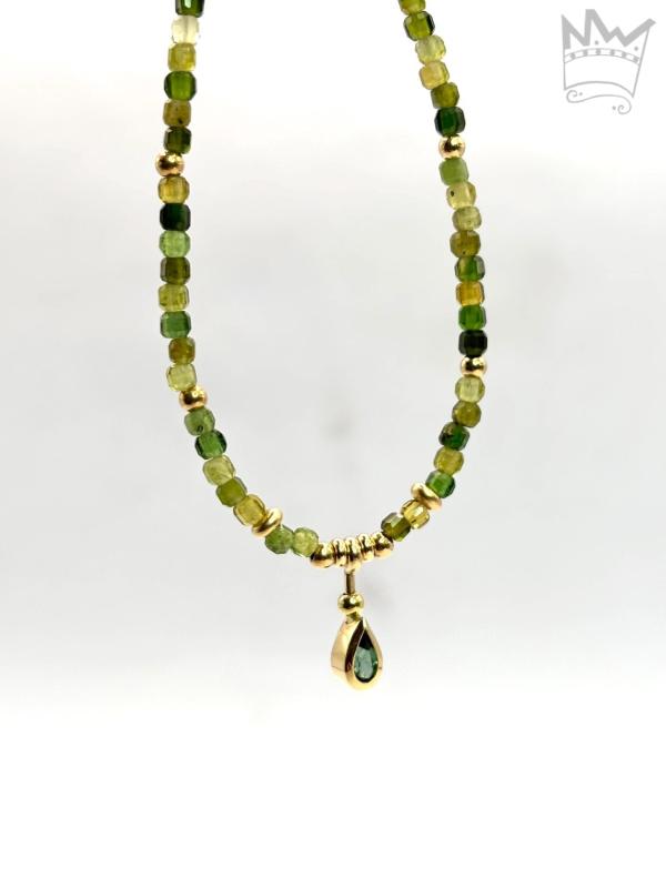 Turmalinkette in 18kt Gelbgold