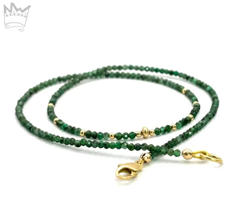 Smaragdkette in 18kt Gelbgold