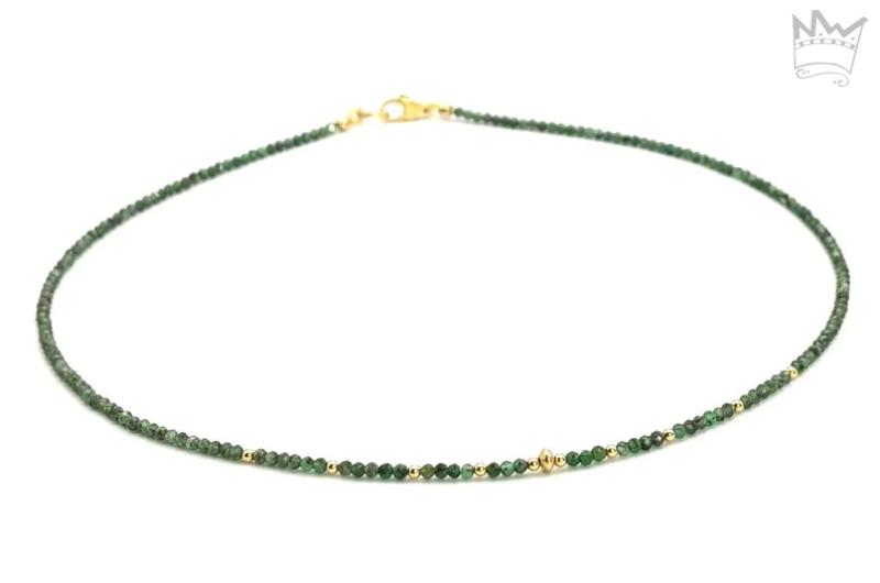 Smaragdkette in 18kt Gelbgold