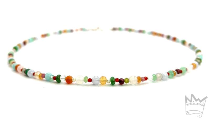 Bunte Edelsteinhalskette